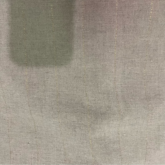 NWOT Crate&Barrel pillow euro 26x26 sham linen lurex stripe, tan gold detail - Picture 5 of 7